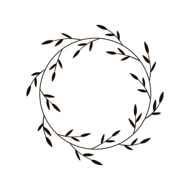 Noel sevinç çelenk. Elle çizilmiş vektör yuvarlak çerçeve davetiyeler, kartpostallar, tebrik kartları, tırnak, logolar, posterler ve daha fazlası için. Beyaz arka plan üzerinde izole vektör çizim