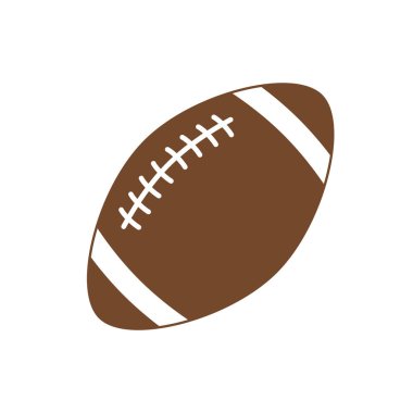 Amerikan futbolu. Amerikan futbolu için spor top. Beyaz arka plan üzerinde izole vektör simgesi. Vektör siluet. Düz illüstrasyon.