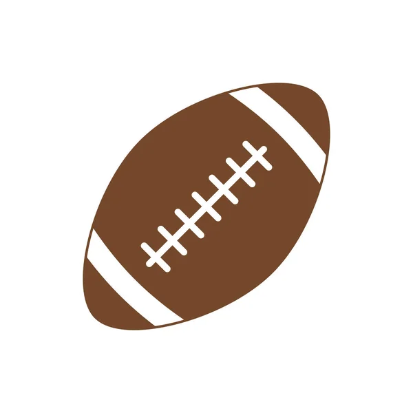 アメリカン フットボール。アメリカン フットボールのスポーツ ボール。ベクトルのアイコンは、白い背景で隔離。ベクター シルエット。フラットの図. — ストックベクタ