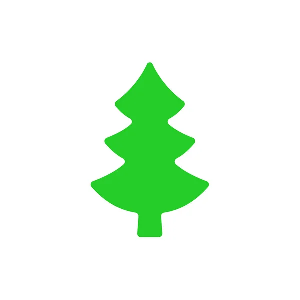 Albero di Natale - icona vettoriale piatta. Silhouette dell'albero di Natale. albero di abete semplice illustrazione vettoriale isolato — Vettoriale Stock