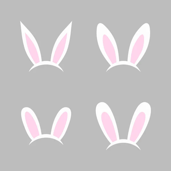 Oreilles de lapin - ensemble vectoriel. Bandeau de lapin de Pâques. Masque d'oreilles de lapin de Pâques. Oreilles de lièvre accessoire tête. Illustration vectorielle — Image vectorielle