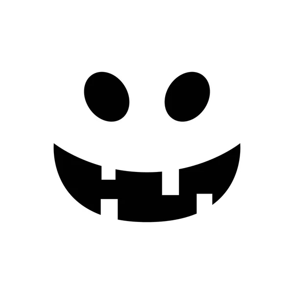 Halloween pompoen gezicht. Pompoen lachebekje geïsoleerd op een witte achtergrond. Jack-o-lantaarn. Enge Halloween ghost gezicht. Vector — Stockvector