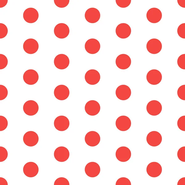 Naadloos rood gestippeld patroon. Polka dot achtergrond. Abstracte textuur met stippen. Eenvoudige minimalistische grafische vormgeving. — Stockvector