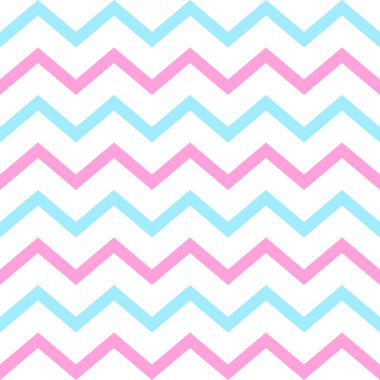 Cheron Dikişsiz desen. Pembe ve mavi Zigzag vektör doku. Herringbone renkli arka plan. Vektör
