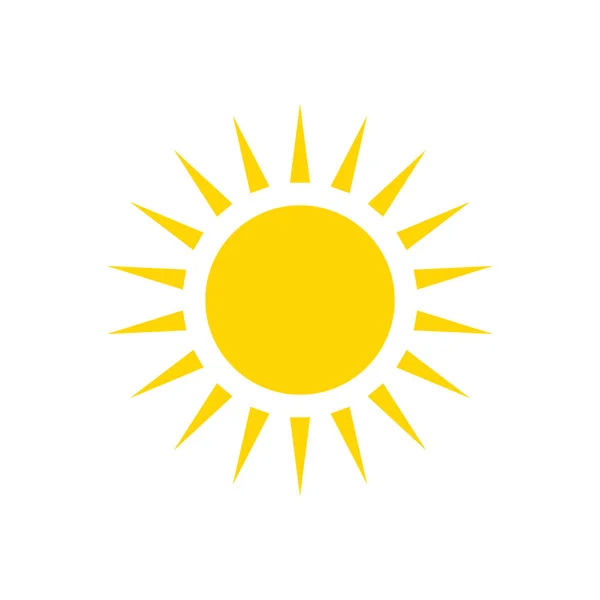 Солнце - векторная икона. Желтое сияющее солнце - плоская векторная иллюстрация — стоковый вектор