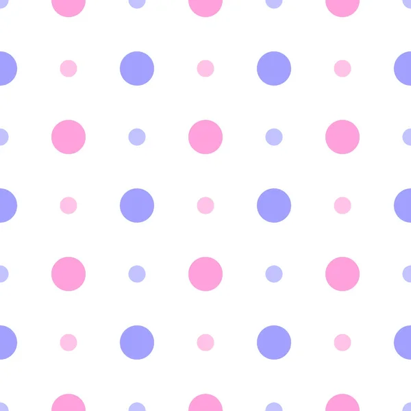 Naadloos gestippeld patroon. Schattige polka dot roze en blauwe achtergrond. Abstracte textuur met stippen. Eenvoudige minimalistische grafische vormgeving. — Stockvector