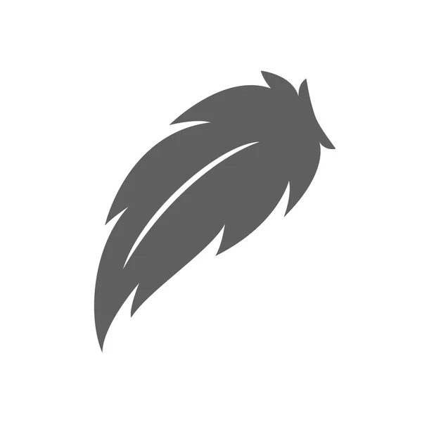 Ludd-vektor ikon. Fjäder isolerad på vit — Stock vektor