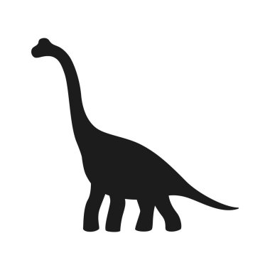 Brachiosaurus vektör silueti. Sauropod dinozoru. Diplodocus siyah siluet izole