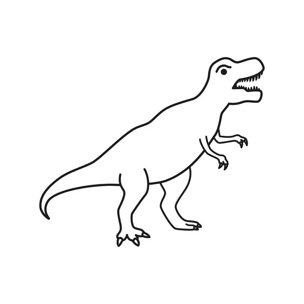 Dinosaurus T-Rex vector silhouet. Tyrannosaurus zwarte contour silhouet geïsoleerd — Stockvector
