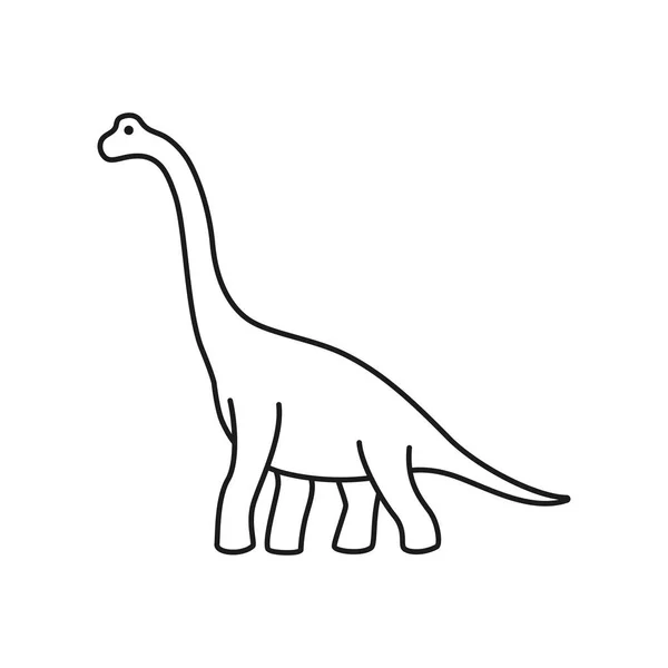 Brachiosaurus vector contour. Sauropod overzicht dinosaurus. Diplodocus geïsoleerd — Stockvector