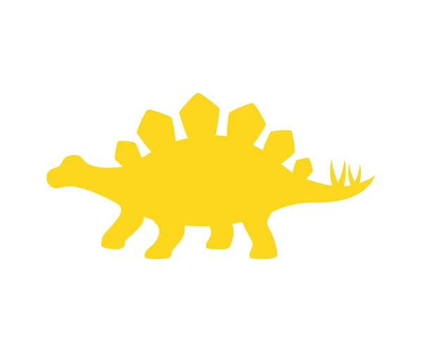 Stegosaurus vector silhouet. Dinosaurus Stegosaurus geel silhouet geïsoleerd — Stockvector