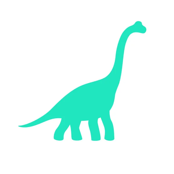 Brachiosaurus vector silhouet. Sauropod dinosaurus. Diplodocus zwart silhouet geïsoleerd — Stockvector