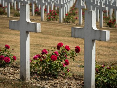 Mezarlık Douaumont mezarda Verdun Fransa dışında. Dünya Savaşı'nda Verdun Savaşı sırasında savaş meydanında ölen askerlerin Anıtı
