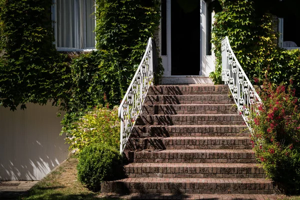 Treppe Zum Eingang Eines Hauses Etretat Normandie Frankreich — Stockfoto