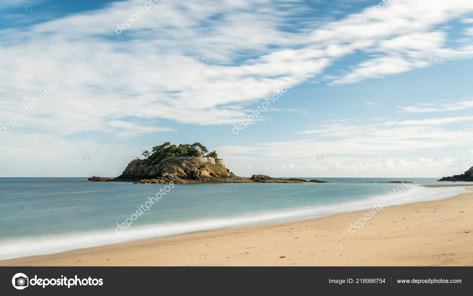 Maison Sur Une Plage Petite île Près Saint Malo France