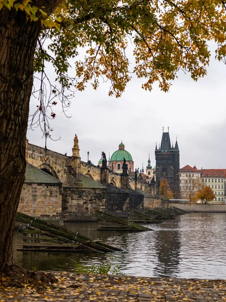 Pont Charles Rivière Vltava Prague République Tchèque Par Une Journée — Photo