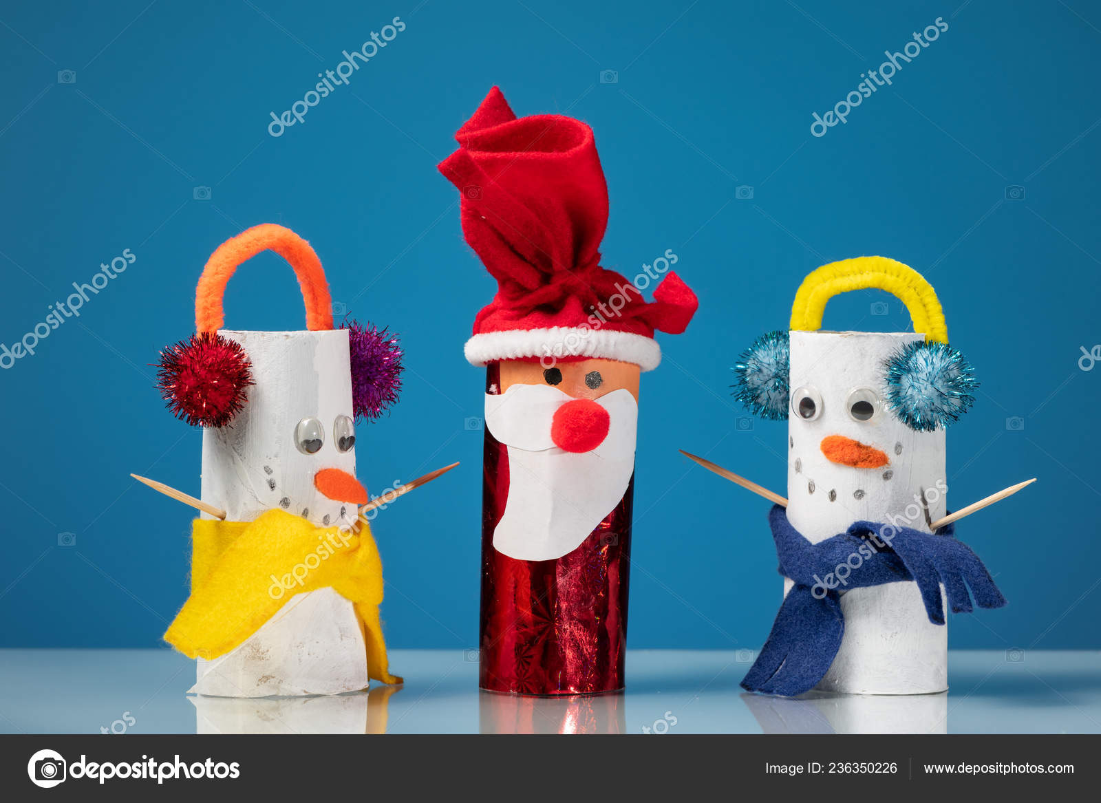 Decoración Navideña MuÃ±ecos De Navidad Con Rollos De Papel