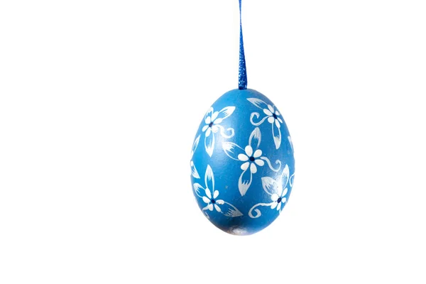 Blå Målade Påskägg Som Används För Att Dekorera Easter Egg — Stockfoto