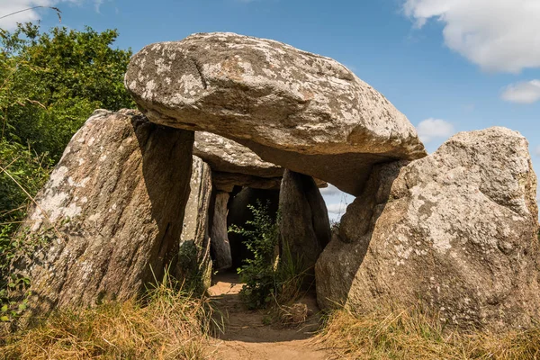 Dolmen Kerbourg Saint Lyphard Francia Una Giornata Sole Estate Questi — Foto Stock