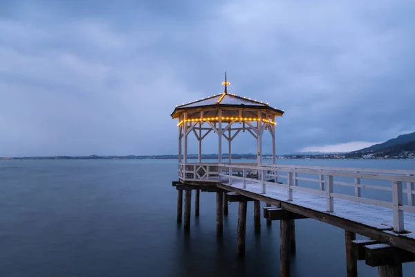 Jembatan nelayan di danau Constance di Bregenz — Stok Foto