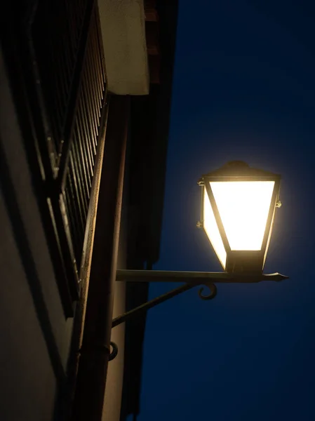 Street lamp in the city of Cres in the evening