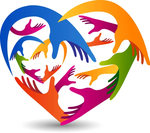 Ilustracja Art Clipart Miłości Ręce Logo Białym Tle — Wektor stockowy
