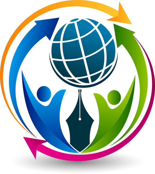 Illustration art of a connection media logo with isolated background