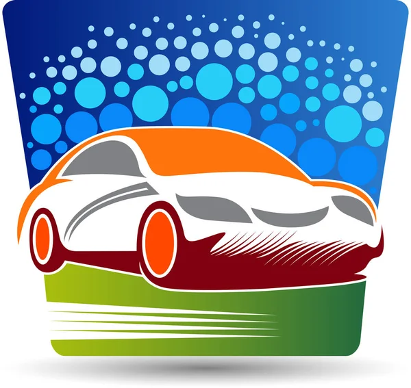 Illustration Art Car Wash Logo Isolated Background — Stock Vector