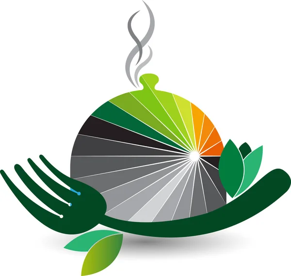 Illustration Art Vegetarian Food Logo Isolated Background — Stock Vector