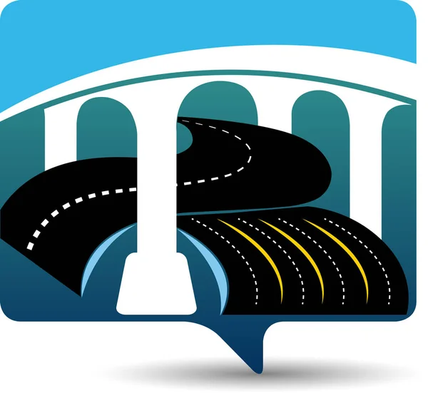 孤立した背景を持つ道路建設ロゴのイラスト — ストックベクタ