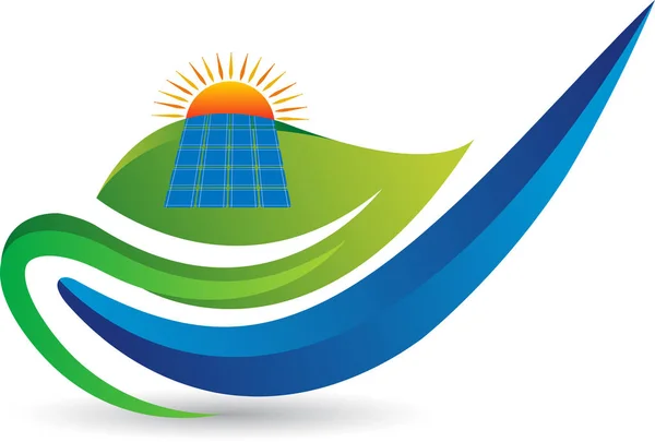 Ilustración Del Logotipo Panel Solar Con Fondo Aislado — Vector de stock