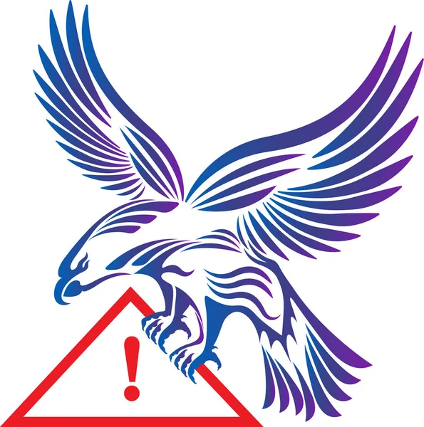 Illustration Art Eagle Logo Caution Icon — Stock Vector