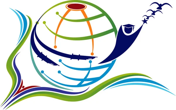 Illustration Logo Education Avec Fond Isolé — Image vectorielle