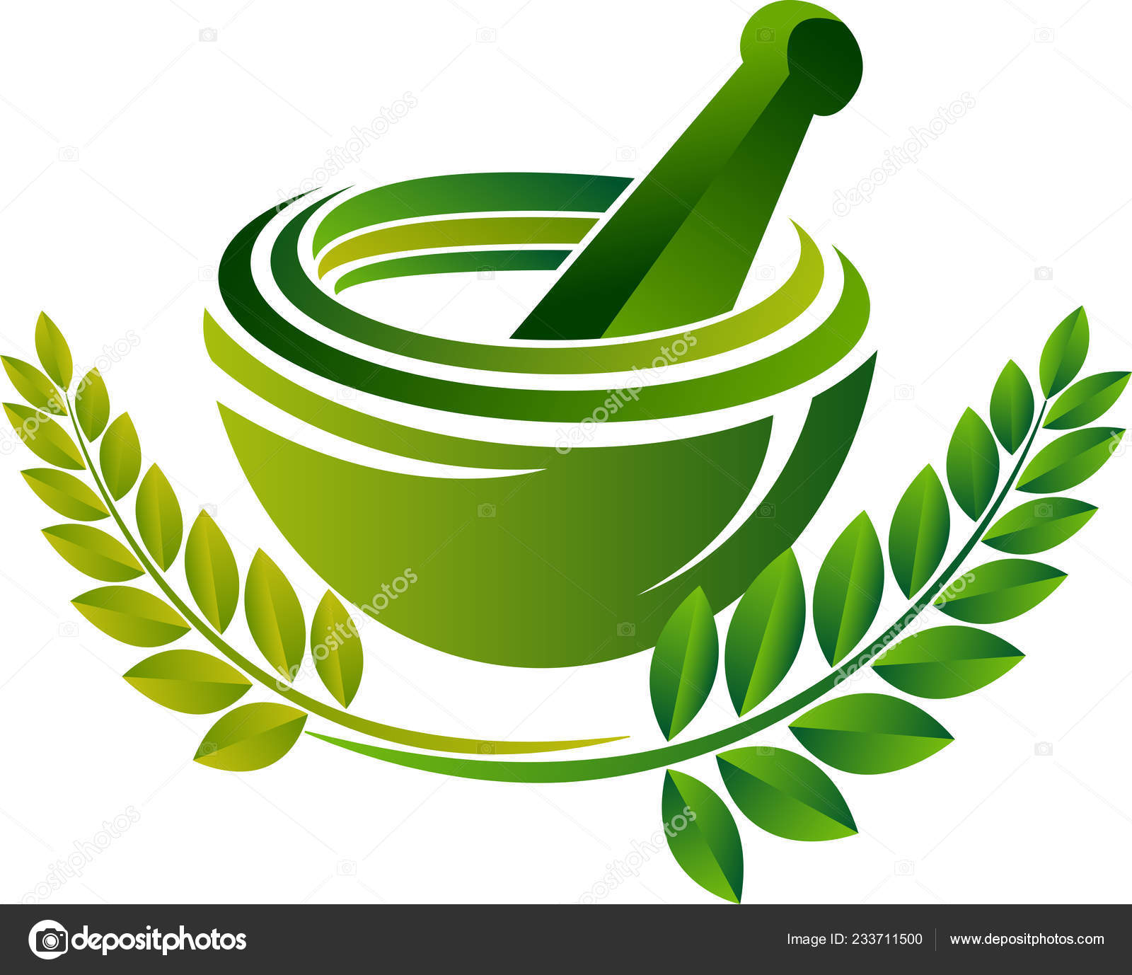 Illustration Art Green Herbal Logo Isolated Background Stock Vector by  ©magagraphics 233711500