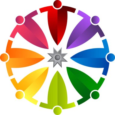 Bir daire takım logo izole arka plan illüstrasyon sanat
