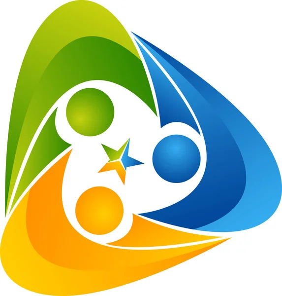 Illustration Art Triangle Logo Humain Avec Fond Isolé — Image vectorielle