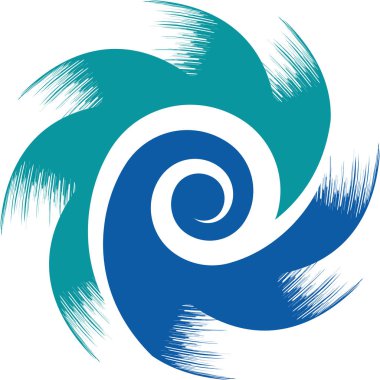 Bir rüzgar türbini logo izole arka plan illüstrasyon sanat