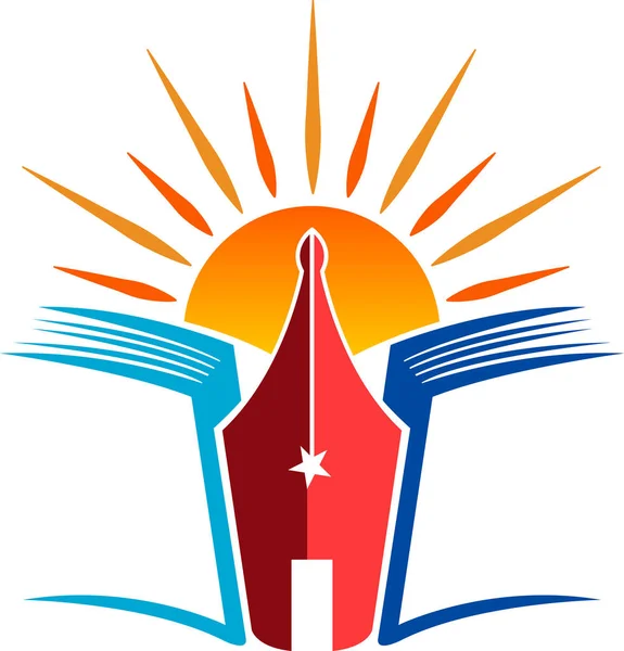 Illustration Art Bright Education Logo Isolated Background — Stock Vector