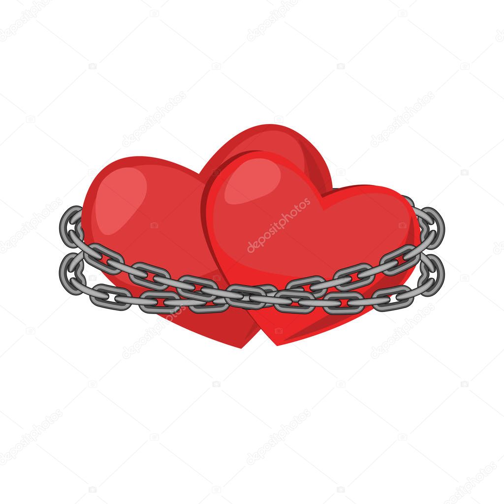 Two hearts in chains