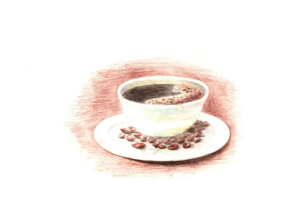 Кофе Карандаш Аромат Фон Завтрак Коричневый Кафе Капучино Кофе Чашка — стоковое фото