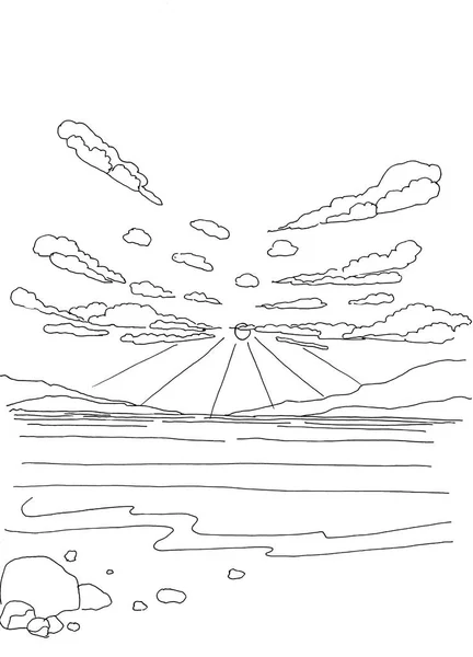 그리기 일러스트 로그인 삼각형 이미지 비행기 복고풍 스케치 — 스톡 사진