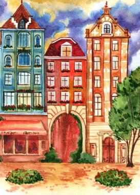 Mimarlık, yapı, şehir, cityscape, colorfule, urope, Avrupa, dış cephe, defamous tarih tarihsel hous elandmark, eski, sokak, turizm, kasaba, seyahat, kentsel.