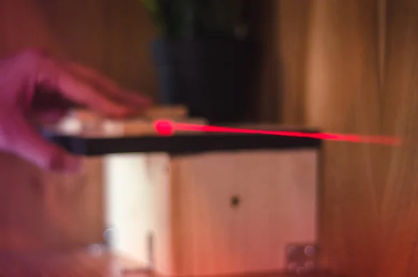 Современный Лазерный Луч Используется Строительстве — стоковое фото