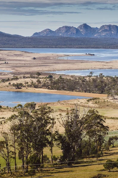 Liggande Landskap Med Sjöar Tasmanien Australien — Stockfoto