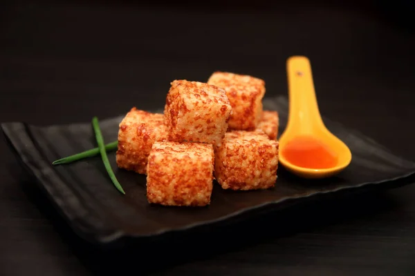 Apptizer Dadinho Tapioca Lanche Brasileiro Feito Tapioca Queijo Sobre Fundo — Fotografia de Stock