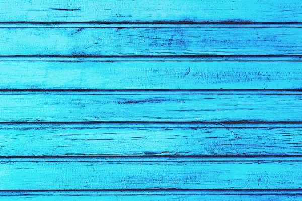 Fragmento Una Pared Madera Pintada Color Azul Envejecida Envejecida Mejor — Foto de Stock