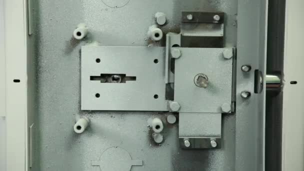 Check Locking Mechanism Safe Mechanism Checked Closing Opening Large Shot — Stock Video