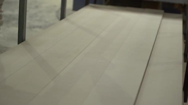 Skytte Produktion Sockar Socklar Sockel Tillverkning Plinths Produktion Närbild — Stockvideo