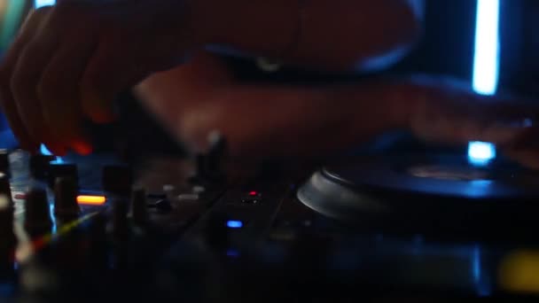 Hudební pozadí Dj noční klub Deejay gramofon — Stock video