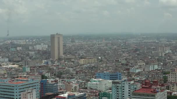 Panoráma města Havana Vedado okresu, letecký pohled. — Stock video